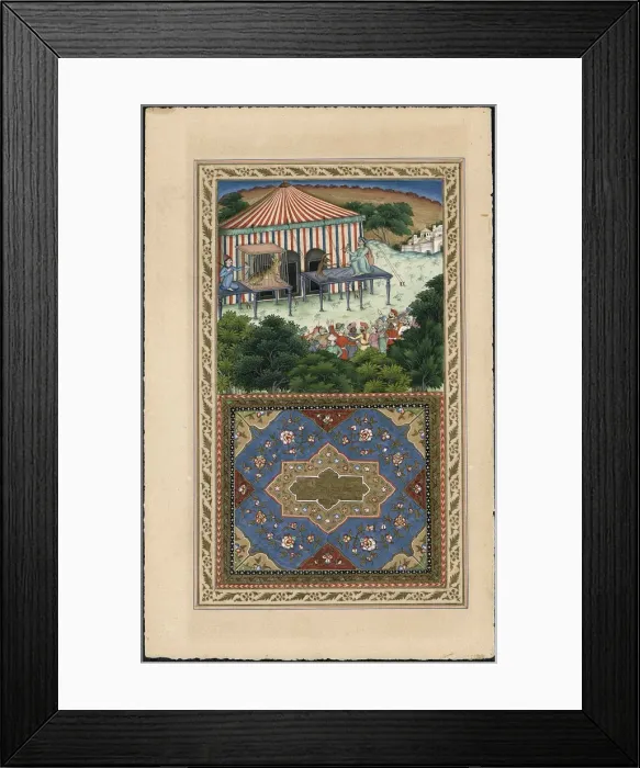 Framed Print : Le Singe et le Leopard (The Monkey and the Leopard), 1837-1839. Creator: Imam Bakhsh Lahori Framed Print : Le Singe et le Leopard (The Monkey and the Leopard), 1837-1839. Creator: Imam Bakhsh Lahori
