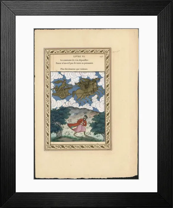 Framed Print : Phe?bus et Bore?e (Phoebus and Boreas), 1837-1839. Creator: Imam Bakhsh Lahori (active 1830s-1840s) Framed Print : Phe?bus et Bore?e (Phoebus and Boreas), 1837-1839. Creator: Imam Bakhsh Lahori (active 1830s-1840s)