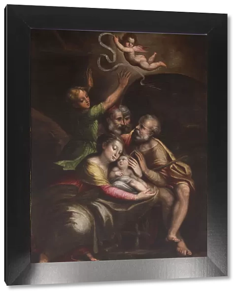 The Adoration of the Christ Child, Mid of 16th cen Creator: Gherardi, Cristofano (1508-1556)