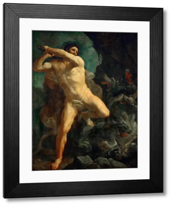 Framed Print : Hercules Slaying the Hydra of Lerna, 1620-1621. Creator: Reni, Guido (1575-1642) Framed Print : Hercules Slaying the Hydra of Lerna, 1620-1621. Creator: Reni, Guido (1575-1642)