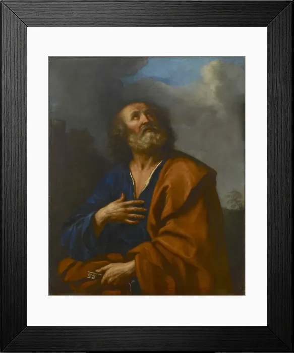Framed Print : Peter the Apostle. Creator: Guercino (1591-1666) Framed Print : Peter the Apostle. Creator: Guercino (1591-1666)