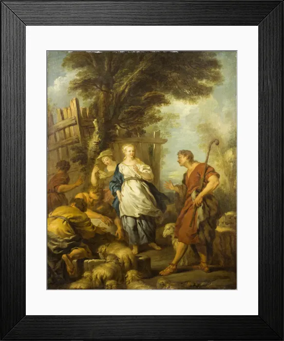 Framed Print : Jacob Meeting Rachel at the Well, ca 1720. Creator: Le Moyne, Francois (1688-1737) Framed Print : Jacob Meeting Rachel at the Well, ca 1720. Creator: Le Moyne, Francois (1688-1737)