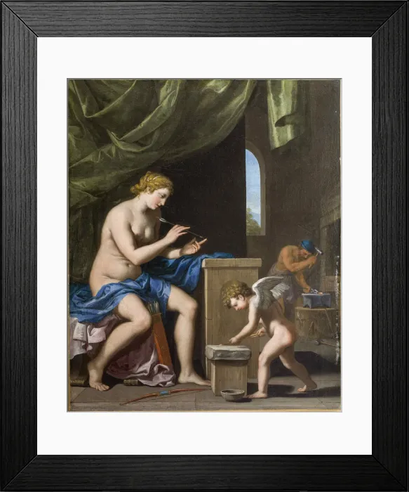 Framed Print : Vulcan forging the arrows for Cupid, c. 1645. Creator: Stella, Jacques (1596-1657) Framed Print : Vulcan forging the arrows for Cupid, c. 1645. Creator: Stella, Jacques (1596-1657)