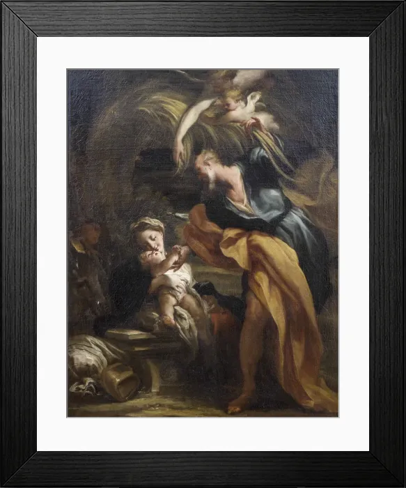 Framed Print : The Rest on the Flight into Egypt. Creator: De Ferrari, Gregorio (1647-1726) Framed Print : The Rest on the Flight into Egypt. Creator: De Ferrari, Gregorio (1647-1726)