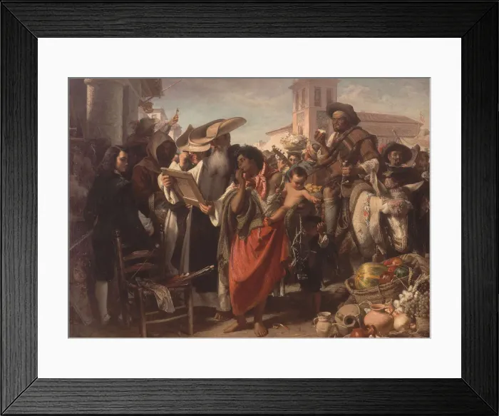 Framed Print : The Early Career of Murillo, 1865. Creator: Phillip, John (1817-1867) Framed Print : The Early Career of Murillo, 1865. Creator: Phillip, John (1817-1867)