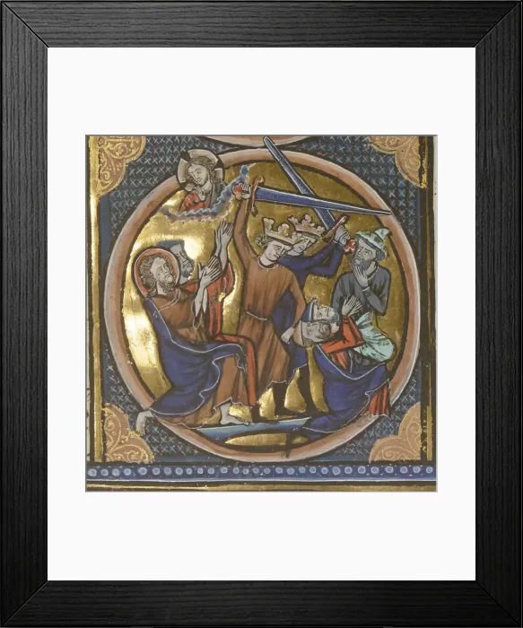 Framed Print : Execution of Jews. Miniature from Emblemes bibliques, ca 1220-1230. Creator: Anonymous Framed Print : Execution of Jews. Miniature from Emblemes bibliques, ca 1220-1230. Creator: Anonymous