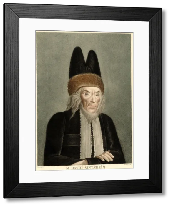 Framed Print : Portrait of David Sintzheim (1745-1812), 1800s. Creator: Damame-Demartrais, Michel Francois