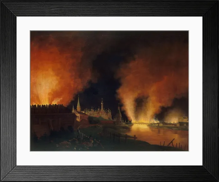 Framed Print : Fire of Moscow on 15th September 1812 (The French in Moscow), 1812-1817. Creator: Oldendorp Framed Print : Fire of Moscow on 15th September 1812 (The French in Moscow), 1812-1817. Creator: Oldendorp