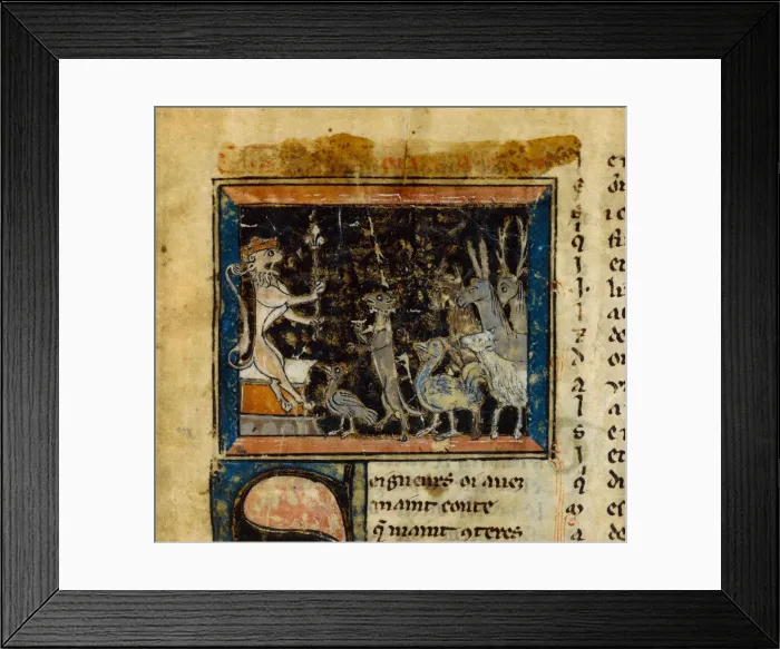 Framed Print : Miniature from the Le Roman de Renart, 13th century. Creator: Anonymous Framed Print : Miniature from the Le Roman de Renart, 13th century. Creator: Anonymous