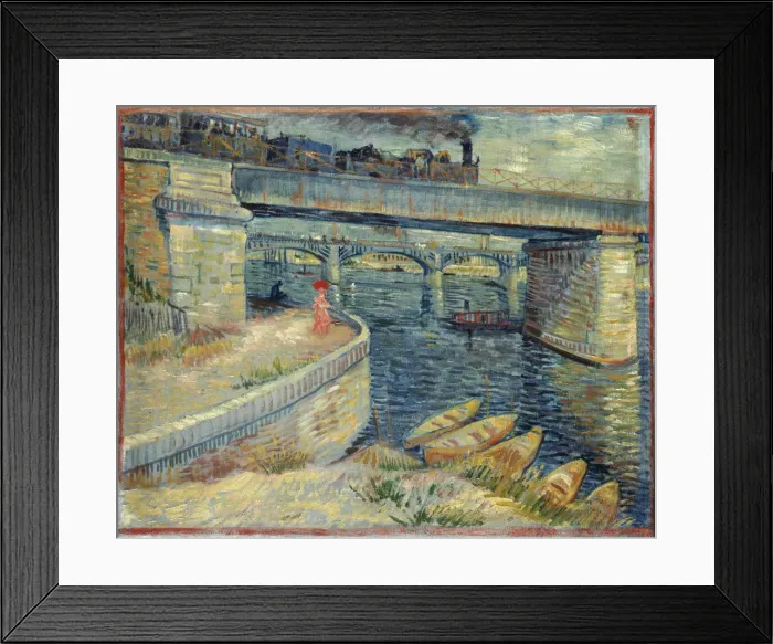 Framed Print : Les Ponts d Asnieres, 1887. Creator: Gogh, Vincent, van (1853-1890) Framed Print : Les Ponts d Asnieres, 1887. Creator: Gogh, Vincent, van (1853-1890)