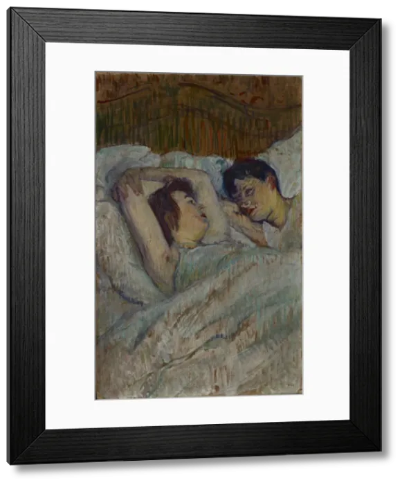 Framed Print : Au lit, 1892. Creator: Toulouse-Lautrec, Henri, de (1864-1901) Framed Print : Au lit, 1892. Creator: Toulouse-Lautrec, Henri, de (1864-1901)