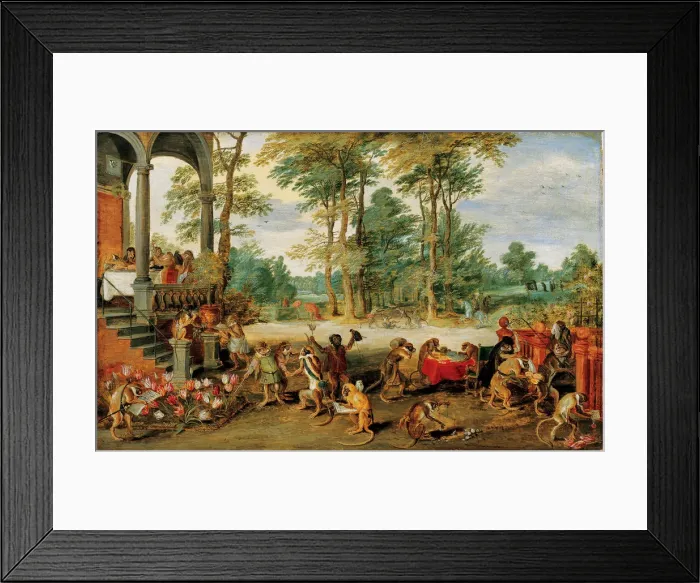 Framed Print : A Satire of Tulip Mania, c. 1640. Creator: Brueghel, Jan, the Younger (1601-1678) Framed Print : A Satire of Tulip Mania, c. 1640. Creator: Brueghel, Jan, the Younger (1601-1678)