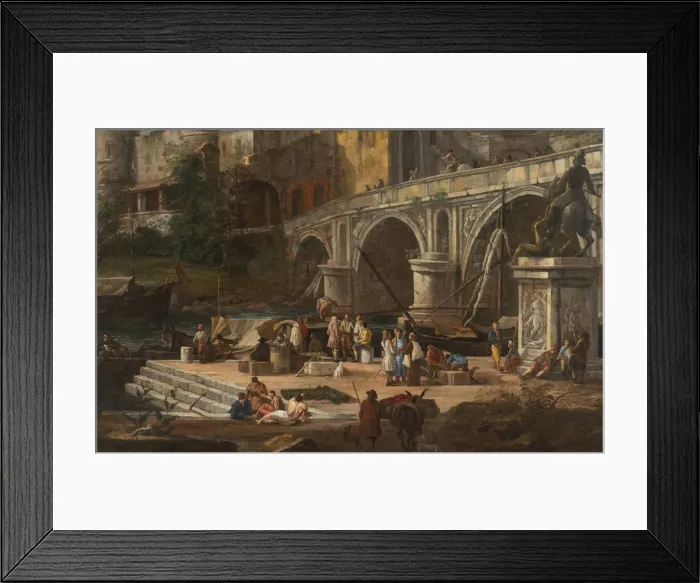 Framed Print : View of a river port, Between 1690 and 1699. Creator: Carlevaris, Luca (1663-1730) Framed Print : View of a river port, Between 1690 and 1699. Creator: Carlevaris, Luca (1663-1730)