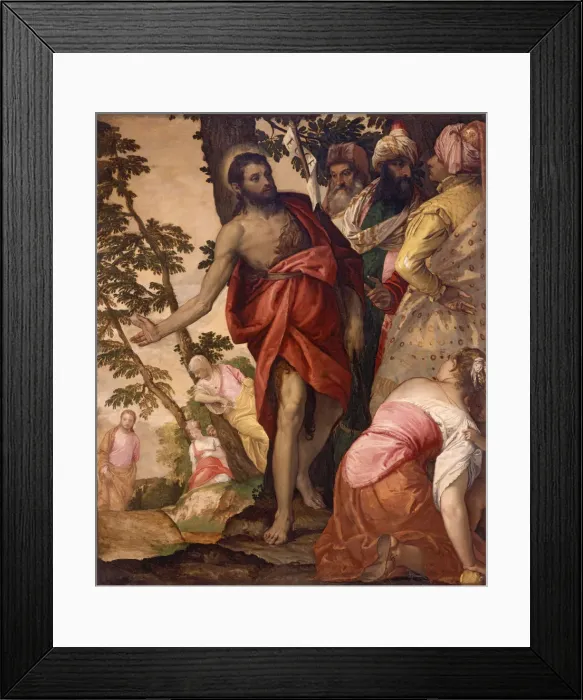 Framed Print : Saint John the Baptist Preaching, ca 1562. Creator: Veronese, Paolo (1528-1588) Framed Print : Saint John the Baptist Preaching, ca 1562. Creator: Veronese, Paolo (1528-1588)