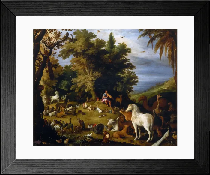 Framed Print : Orpheus among the animals, ca 1595. Creator: Vrancx, Sebastiaen (1574-1647) Framed Print : Orpheus among the animals, ca 1595. Creator: Vrancx, Sebastiaen (1574-1647)