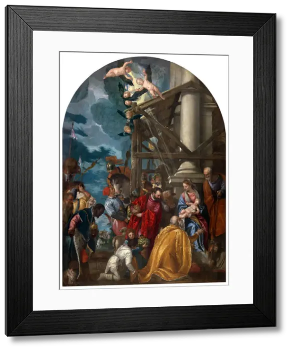 Framed Print : The Adoration of the Magi. Creator: Veronese, Paolo (1528-1588) Framed Print : The Adoration of the Magi. Creator: Veronese, Paolo (1528-1588)