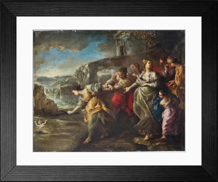 Framed Print : The Finding of Moses. Creator: Gherardini, Alessandro (1655-1726) Framed Print : The Finding of Moses. Creator: Gherardini, Alessandro (1655-1726)