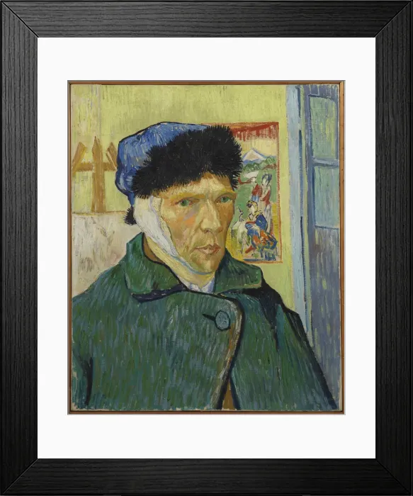 Framed Print : Autoportrait a l oreille bandee (Self-Portrait with Bandaged Ear), 1889 Framed Print : Autoportrait a l oreille bandee (Self-Portrait with Bandaged Ear), 1889