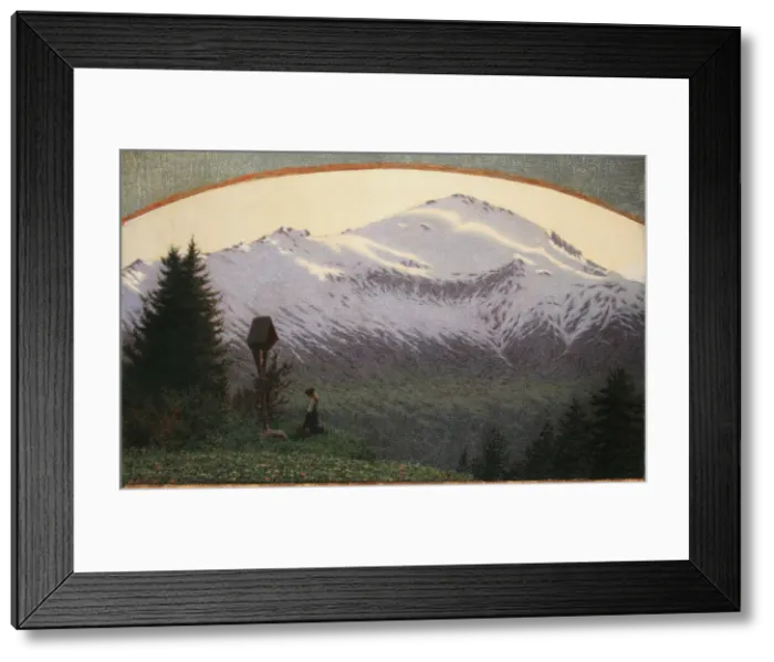 Framed Print : Ave Maria della sera, 1910. Creator: Morbelli, Angelo (1853-1919) Framed Print : Ave Maria della sera, 1910. Creator: Morbelli, Angelo (1853-1919)