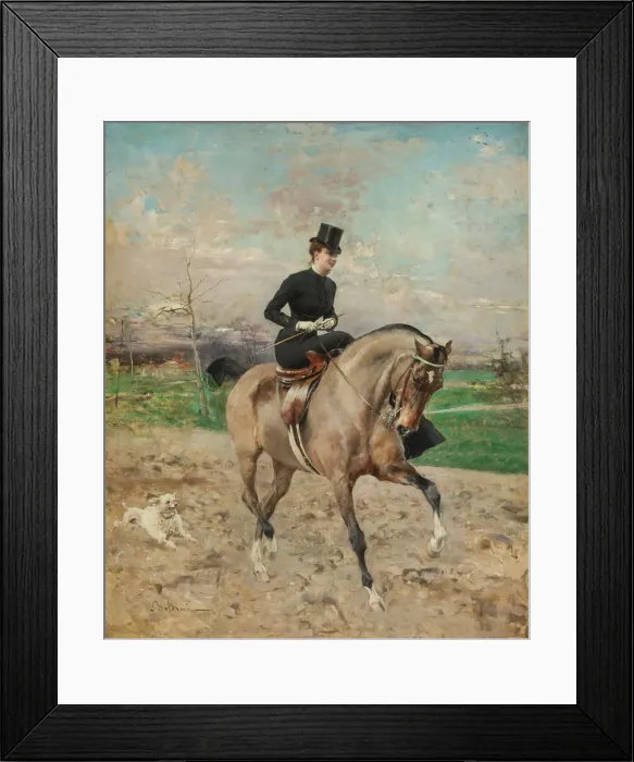 Framed Print : Horsewoman. (Alice Regnault on horseback), 1878. Creator: Boldini, Giovanni (1842-1931) Framed Print : Horsewoman. (Alice Regnault on horseback), 1878. Creator: Boldini, Giovanni (1842-1931)