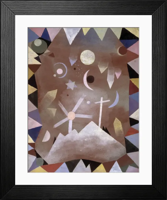 Framed Print : Uber Bergeshohe (Above Mountain Summit), 1917. Creator: Klee, Paul (1879-1940)