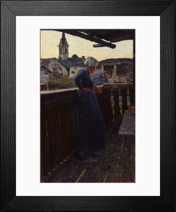 Framed Print : On the balcony, 1892. Creator: Segantini, Giovanni (1858-1899) Framed Print : On the balcony, 1892. Creator: Segantini, Giovanni (1858-1899)