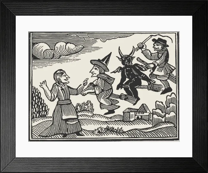 Framed Print : Witches, from The Invisible World by Cotton Mather, 1689. Creator: Anonymous Framed Print : Witches, from The Invisible World by Cotton Mather, 1689. Creator: Anonymous