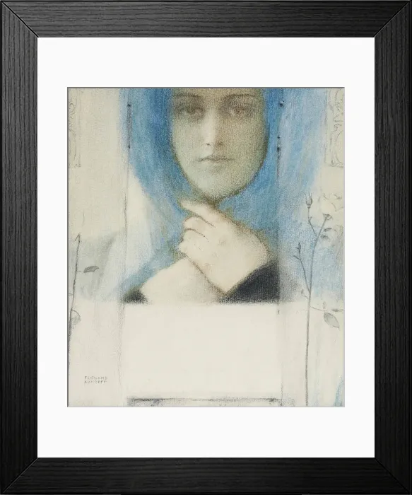 Framed Print : Clematis, c. 1914. Creator: Khnopff, Fernand (1858-1921) Framed Print : Clematis, c. 1914. Creator: Khnopff, Fernand (1858-1921)