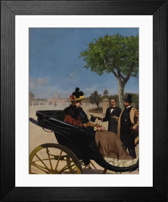 Framed Print : Arrival at the Villa Borghese, 1878. Creator: Cipolla, Fabio (1854-1914) Framed Print : Arrival at the Villa Borghese, 1878. Creator: Cipolla, Fabio (1854-1914)