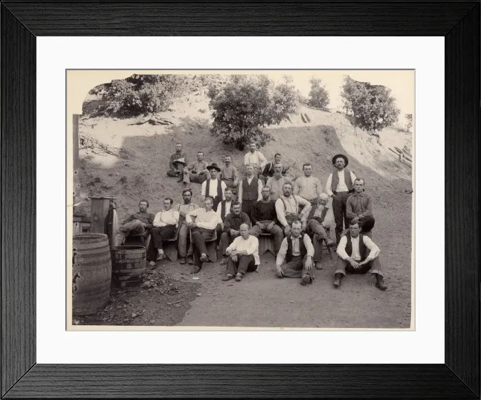 Framed Print : La Grange Mine Crew, California, 1900s. Creator: Anonymous Framed Print : La Grange Mine Crew, California, 1900s. Creator: Anonymous