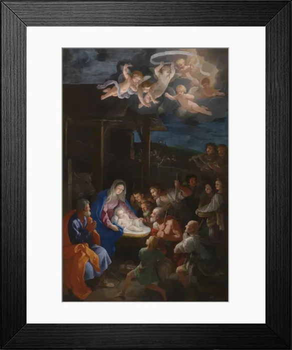 Framed Print : The Adoration of the Shepherds, c. 1640. Creator: Reni, Guido (1575-1642) Framed Print : The Adoration of the Shepherds, c. 1640. Creator: Reni, Guido (1575-1642)
