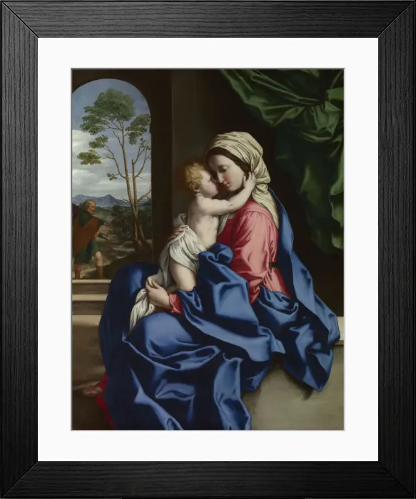 Framed Print : The Virgin and Child Embracing, Between 1660 and 1685. Creator: Sassoferrato (1609-1685) Framed Print : The Virgin and Child Embracing, Between 1660 and 1685. Creator: Sassoferrato (1609-1685)