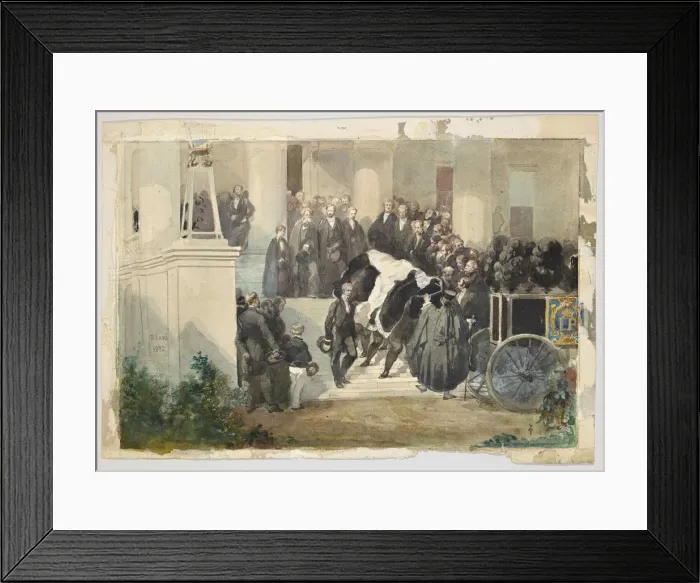 Framed Print : The coffin of Prince Ferdinand Philippe d Orleans leaves the Chateau de Clermont, 1842 Framed Print : The coffin of Prince Ferdinand Philippe d Orleans leaves the Chateau de Clermont, 1842