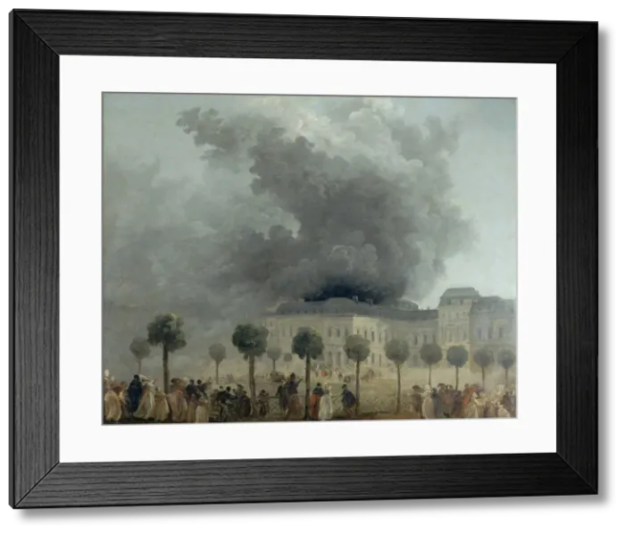 Framed Print : Fire at the Opera House of the Palais-Royal, June 8, 1781, ca 1781. Creator: Robert Framed Print : Fire at the Opera House of the Palais-Royal, June 8, 1781, ca 1781. Creator: Robert