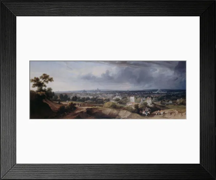 Framed Print : Paris, seen from the heights of Montmartre, 1822. Creator: Arnald, George (1763-1841) Framed Print : Paris, seen from the heights of Montmartre, 1822. Creator: Arnald, George (1763-1841)