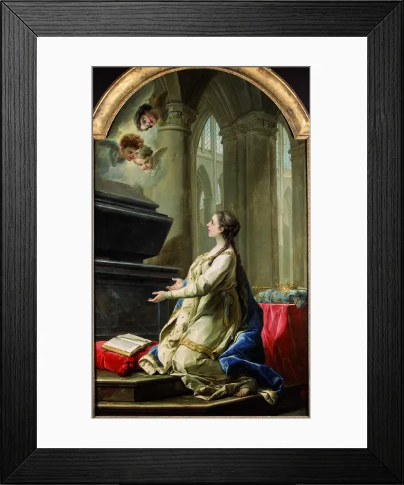 Framed Print : Saint Clotilde praying by the tomb of Saint Martin, 1753. Creator: Van Loo, Carle (1705-1765) Framed Print : Saint Clotilde praying by the tomb of Saint Martin, 1753. Creator: Van Loo, Carle (1705-1765)