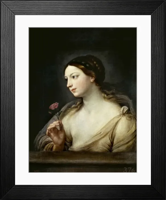 Framed Print : Girl with a Rose, 1630-1635. Creator: Reni, Guido (1575-1642) Framed Print : Girl with a Rose, 1630-1635. Creator: Reni, Guido (1575-1642)