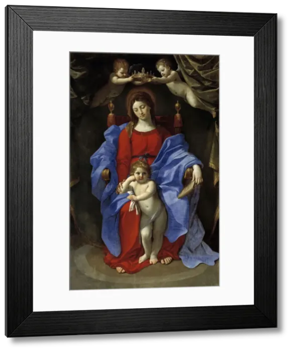 Framed Print : The Virgin and Child enthroned, 1625. Creator: Reni, Guido (1575-1642) Framed Print : The Virgin and Child enthroned, 1625. Creator: Reni, Guido (1575-1642)