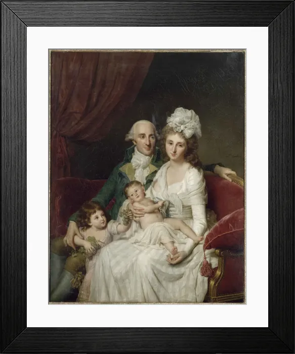 Framed Print : Monsieur Olive, tresorier des Etats de Bretagne et de sa famille, 1791-1792 Framed Print : Monsieur Olive, tresorier des Etats de Bretagne et de sa famille, 1791-1792