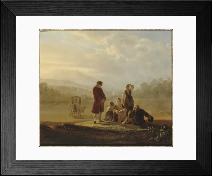 Framed Print : Voltaire and the peasants of Ferney, ca 1770. Creator: Huber, Jean (1721-1786) Framed Print : Voltaire and the peasants of Ferney, ca 1770. Creator: Huber, Jean (1721-1786)