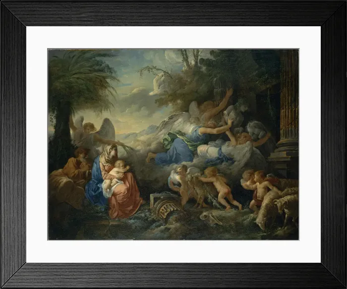 Framed Print : The Fall of the Idols and the Rest on the Flight into Egypt, ca 1775. Creator: Lagrenee Framed Print : The Fall of the Idols and the Rest on the Flight into Egypt, ca 1775. Creator: Lagrenee