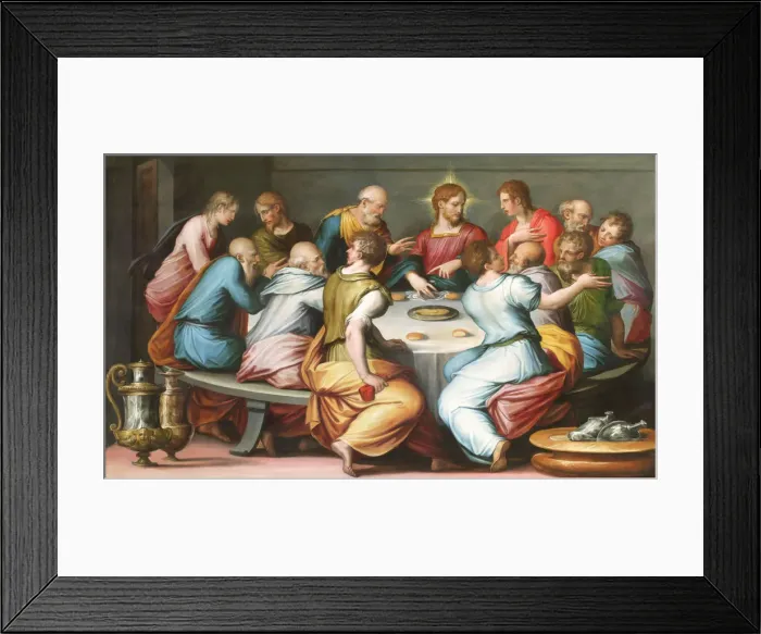 Framed Print : The Last Supper, c. 1540. Creator: Vasari, Giorgio (1511-1574) Framed Print : The Last Supper, c. 1540. Creator: Vasari, Giorgio (1511-1574)