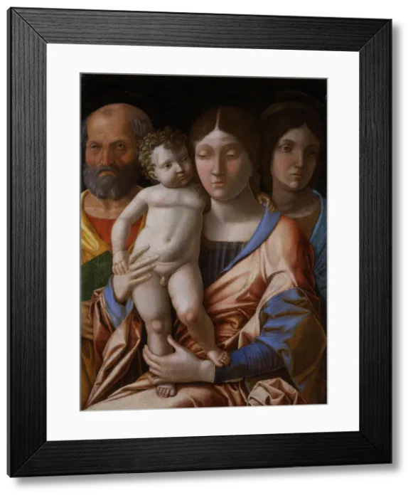 Framed Print : The Holy Family with a saint, 1495. Creator: Mantegna, Andrea (1431-1506) Framed Print : The Holy Family with a saint, 1495. Creator: Mantegna, Andrea (1431-1506)
