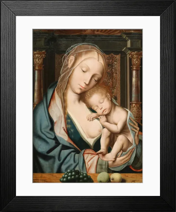 Framed Print : La Vierge aux raisins (Virgin with a Bunch of Grapes), 16th century. Creator: Massys, Quentin Framed Print : La Vierge aux raisins (Virgin with a Bunch of Grapes), 16th century. Creator: Massys, Quentin