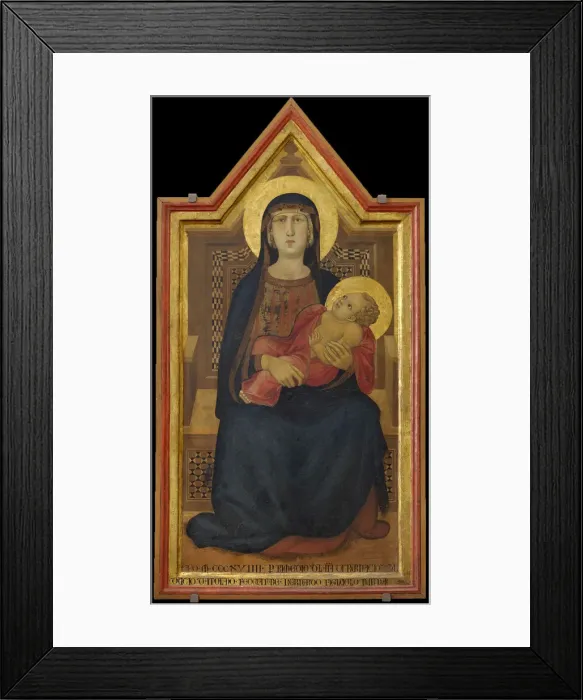 Framed Print : The Virgin and Child enthroned, 1319. Creator: Lorenzetti, Ambrogio (ca 1290-ca 1348) Framed Print : The Virgin and Child enthroned, 1319. Creator: Lorenzetti, Ambrogio (ca 1290-ca 1348)