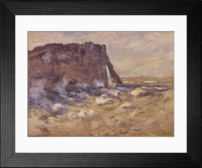 Framed Print : Cliff and Porte d Aval by Stormy Weather, 1883. Creator: Monet, Claude (1840-1926) Framed Print : Cliff and Porte d Aval by Stormy Weather, 1883. Creator: Monet, Claude (1840-1926)
