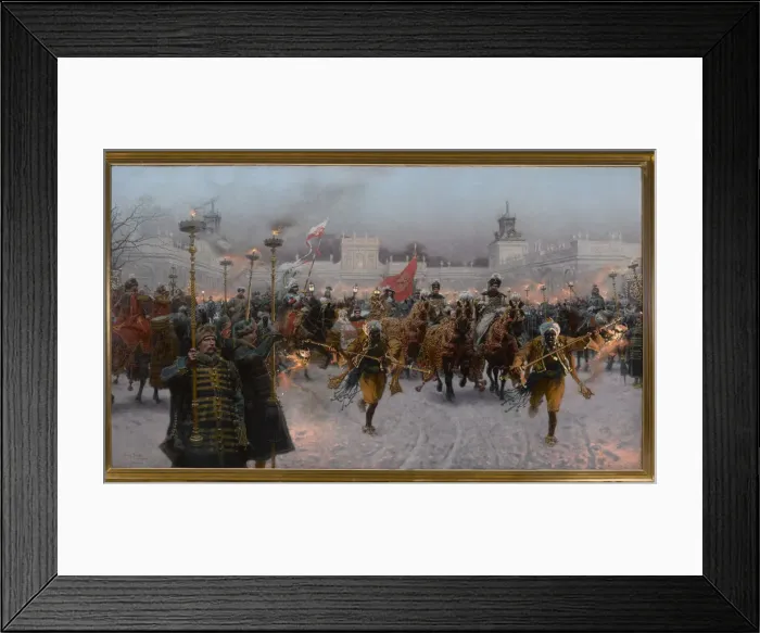Framed Print : Departure from Wilanow of John III Sobieski and Marysienka, 1897. Creator: Brandt Framed Print : Departure from Wilanow of John III Sobieski and Marysienka, 1897. Creator: Brandt