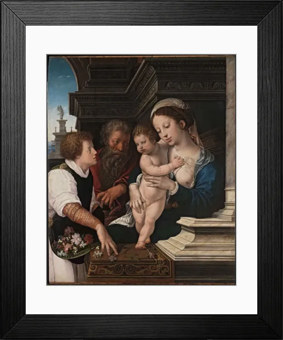 Framed Print : The Holy Family, ca 1521. Creator: Orley, Bernaert, van (1488-1541) Framed Print : The Holy Family, ca 1521. Creator: Orley, Bernaert, van (1488-1541)