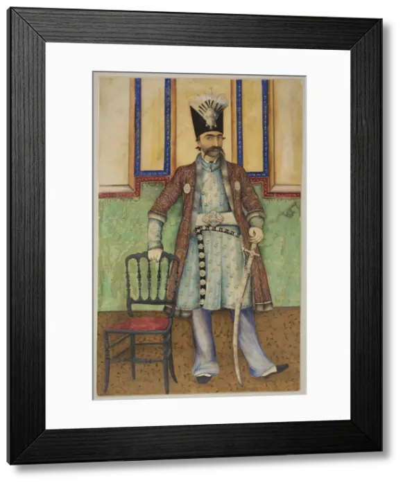 Framed Print : Portrait of Nasser al-Din Shah Qajar (1831-1896), Shahanshah of Persia, ca 1855. Creator: Anonymous Framed Print : Portrait of Nasser al-Din Shah Qajar (1831-1896), Shahanshah of Persia, ca 1855. Creator: Anonymous