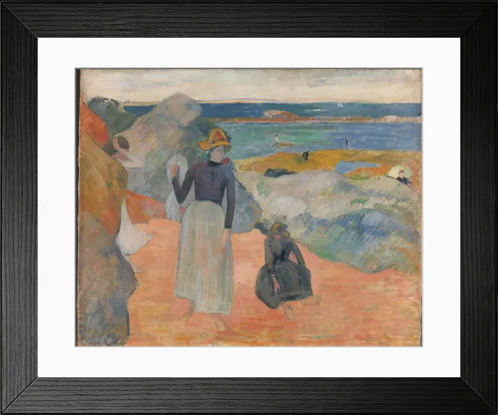 Framed Print : On the beach, 1889. Creator: Gauguin, Paul Eugene Henri (1848-1903) Framed Print : On the beach, 1889. Creator: Gauguin, Paul Eugene Henri (1848-1903)